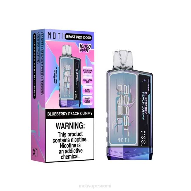 MOTI Beast Pro kertakäyttöinen vape (5%, 10000 suihketta) F60239 mustikka persikka kuminen MOTI vape pod