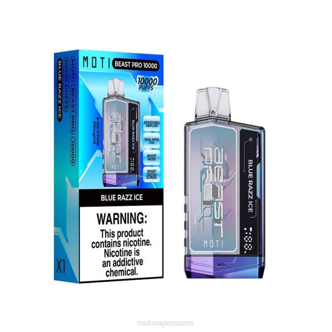 MOTI Beast Pro kertakäyttöinen vape (5%, 10000 suihketta) F60240 sininen razz-jää MOTI vape amazon