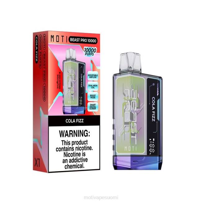 MOTI Beast Pro kertakäyttöinen vape (5%, 10000 suihketta) F60242 cola poreileva MOTI vape helsinki