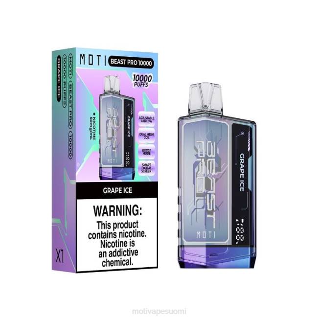 MOTI Beast Pro kertakäyttöinen vape (5%, 10000 suihketta) F60245 rypäleen jäätä MOTI vape pop suomi