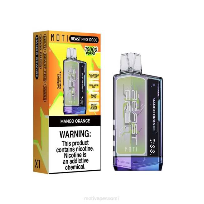 MOTI Beast Pro kertakäyttöinen vape (5%, 10000 suihketta) F60247 mango appelsiini MOTI vape price