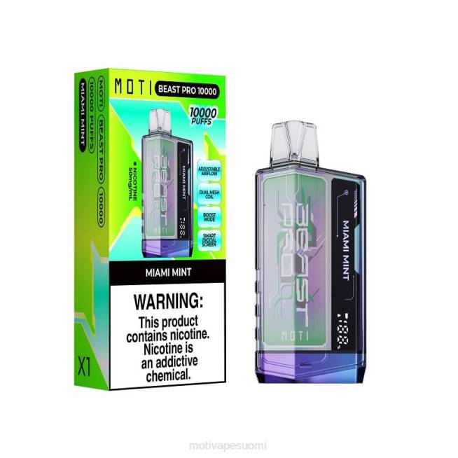 MOTI Beast Pro kertakäyttöinen vape (5%, 10000 suihketta) F60248 miami minttu MOTI vape near me