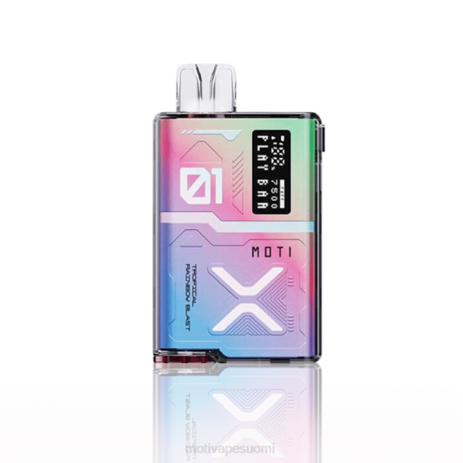 MOTI Play Bar 7500 kertakäyttöistä höyryä (5%, 7500 hengitystä) F60255 mansikka banaani MOTI vape pop suomi