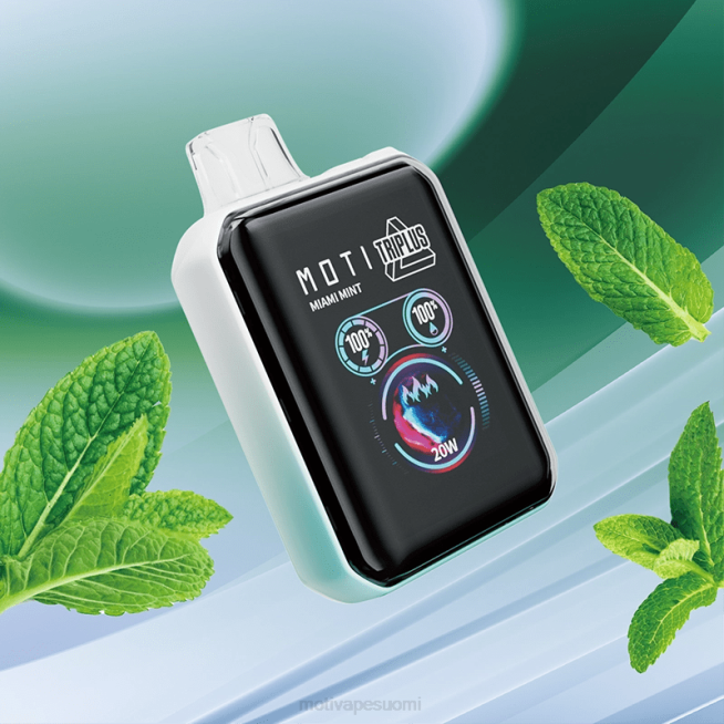 MOTI Triplus 20 000 kertakäyttöistä höyryä (5%, 20 000 puhallusta) F6025 miami minttu MOTI vape pop suomi