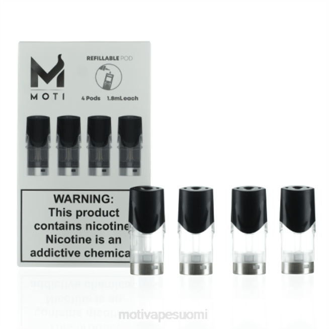 MOTI uudelleen täytettävät vaihtokotelon patruunat F60274 (4 kpl pakkaus) MOTI vape flavors suomi